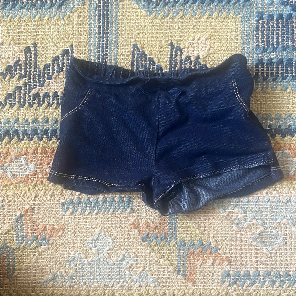 Navy Blue Casual Shorts with Cuffed Hems